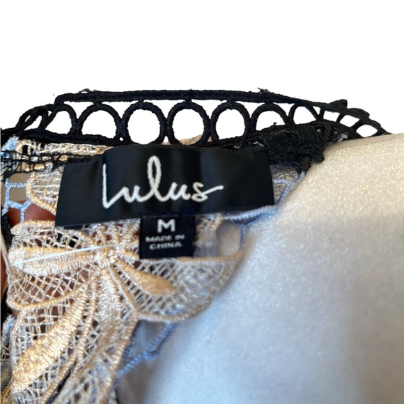 Lulu’s Crochet Lace Ruffled Come To The Party Floral Mini Dress Size Med NWT - Picture 9 of 14